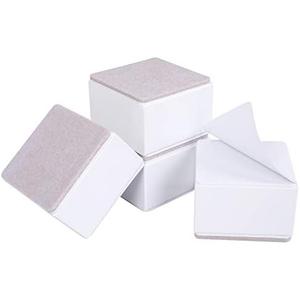 Ezprotekt 3.15 x 3.15 x 2 Inch Square Bed Risers - Durable Bed or Furniture Post, Creates an Additional 2" of Height or Storage! Heavy-Duty Table, Chair, Desk or Sofa Riser (Square, White)
