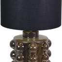 Ceramic Kiln Changed Glaze Table Lamp, 16 x 16 x 23 Inch Ceramic Base with Black Shade, Kiln Change Glaze