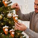 Sumind 4 Pcs Christmas Ornaments Pumpkin Pie Glass Blown Ornaments for Christmas Tree Hanging Cakes and Pies Xmas Accessories Glass Blown Decorations for Xmas Tree Party Holiday Supplies