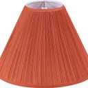 Aspen Creative 33197, Hardback Empire Transitional Spider Lamp Shade, Mushroom Pleated Carrot Faux Silk Fabric, 6" Top x 16" Bottom x 12" Slant Height