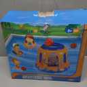 EagleStone Inflatable Floating Basketball Hoop - 47" Pool Toy for Kids Ages 4-8 & 8-12, 3 Basketballs/Pump, Summer Outdoor Water Game, Yellow