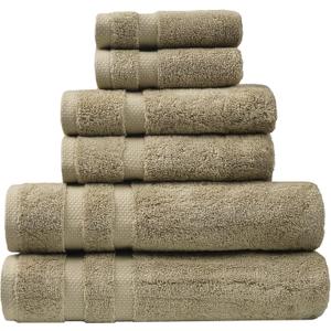 SOFE H&L | Olea Luxury Turkish Cotton Bath Towels Set of 6 : 2 Bath Towels 2 Hand Towels 2 Wash Cloths Green | Thick, Premium, Soft, Durable, Absorbent - Hotel Quality Towel Sets for Bathroom