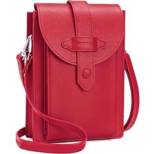 nuoku Small Crossbody Bags for Women with Elastic band Mini Cellphone Purse Designer Phone Bag with Sponge (Deep Red)