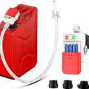 Fuel Transfer Pump with Auto Stop Sensor Overfill Protection, 3.2 GPM Portable Automatic Fuel Transfer Pump Kit with 4 Tank Adapter, Portable Gas Pump for Oil, Diesel, Gasoline White