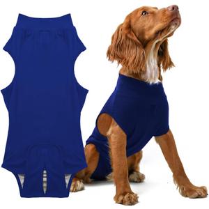 PupShield - Dog Surgery Recovery Suit Male and Female - All Dog Sizes - Easy to Use Anti Licking Design Breathable Comfortable - Spay & Neuter Recovery Suit - Surgical Onesie - Cone Alternative (XX-Small (Back: 11"-14"), Blue)