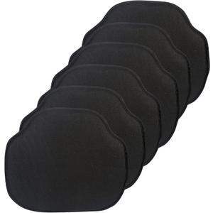 Klear Vu Gripper Omega Non-Slip Windsor Chair Cushions with Skid-Proof Seat Pad for Dining Room, Kitchen, and Office Use, 16x15 Inches, 6 Count (Pack of 1), Black