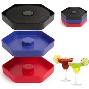 Margarita Salt Rimmer Set of 3, Bar Glass Rimmer for Cocktails Drinks, Drink Salt and Sugar Rimmer Tray, Bar Tool Accessories