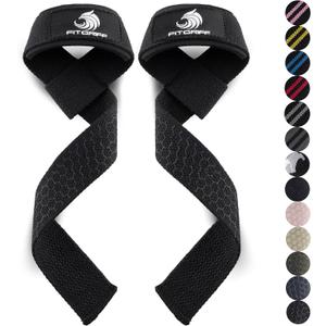 Fitgriff Lifting Wrist Straps for Weightlifting, Gym, Deadlift, Workout (Made of Premium Cotton & Padded) - Men & Women (X-Small (under 6.3" Wrist), Black Silicone)