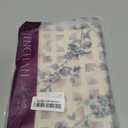 jinchan Floral Kitchen Curtains 30 Inch Linen Tier Curtains Farmhouse Cafe Half Window Drapes Over Sink Light Filtering Blue on Beige for Living Room Laundry RV Rod Pocket 2 Panels