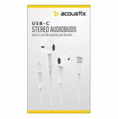 Acoustix USB C Stereo Earbuds, 1 ct