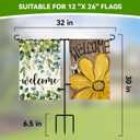 Garden Flag Pole Holder with 5-Prong Base – Heavy Duty Metal Outdoor Stand with Powder-Coated Finish, Clip & Stopper for Double Flags, Yard Decor Display