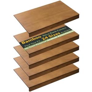 Gashell Wire Shelf Covers, Bamboo Wire Rack Covers for Pantry, Closet (3pcs, 26" W x 16" D)