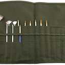 Create idea Paint Brush Artist Canvas Roll Pouch Holder 30 Slots Storage Acrylic Oil Watercolor Gouache Army Green