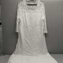 Pinup Fashion Plus Size Wedding Dress for Bride - Formal Evening Gown Party Lace Mermaid Dresses ( SIZE 18W, WHITE )