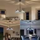 HDDFL Chandeliers Light 5 Lights Chandelier Lamp Modern Pendant Lighting Fixtures Hanging Lamps for Dining Room Entryway Living Room Bedrooms Foyer Entrance Kitchen Black and Blue