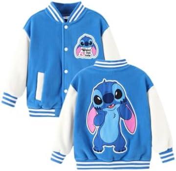 Disney Minnie Mickey Stitch Princess Frozen Elsa Marvel Jacket Lightweight Coat Button up Color Block Sweatshirt 10, 11 Years