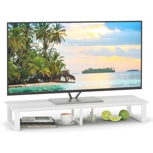 aboxoo 47" TV Riser for 32-60 inch TV, TV Riser Stand Shelf, Tabletop TV Stand Riser, Computer Monitor Table for Home Living Room, Study Office (White)