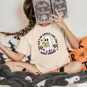 Halloween Teacher Shirts for Women Reading Books Shirt Funny Spooky Teacher Tee Halloween Party Short Sleeve Tops (XL)