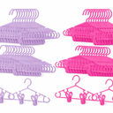 120 Pack Nursery Hangers With Clips Pink and Purple