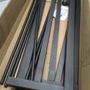 Deck Railing Gate Outdoor, Upgraded Expandable 3 to 4 FT.W x 36in.H, with Latch, No Cutting Required, Freestanding Pet Gate for Large Openings, Stairs, Hallways, Doorways, Deck, Yard (Black)