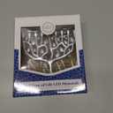 Silver Matte Small Electric Menorah, Tree of Life Design Hanukkah Menorah, LED, Travel, Light It Anywhere! Batteries or USB Powered, Micro USB 4 Inch Cable Included, Measures 6 Inches Tall