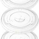 Clear PET Flat Straw Slot Lid, 107mm Diameter, (Case of 500 Count)
