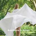 EMME Cotton Muslin Large Throw Blanket Couch Breathable Gauze Soft Lightweight Bed Blankets Adults (White,50"x70")