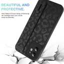 MOWIME Compatible with iPhone 11 Case with Strap Wrist, Cheetah Print Shockproof Soft TPU Protective Cover for Women Girls, Slim Anti Scratch Case for iPhone 11 6.1 Inch, Black