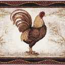 Brumlow Mills Tall Farmhouse Rooster Area Rug Rustic Decor Mat for Kitchen, Dining, Bedroom, Bathroom, Entryway or Living Room, 20" x 44", Brick