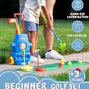ToyVelt Toddler Golf Set - Kids Golf Clubs with 6 Balls, 4 Golf Sticks, 2 Practice Holes and a Putting Mat - Promotes Physical & Mental Development (Blue)