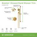 Symmons Braston HydroMersion Single Handle Shower Faucet Trim | Kit with Hand Spray in Brushed Bronze Finish - 1.5 GPM (Valve not Included) - S5898BBZ15TRM