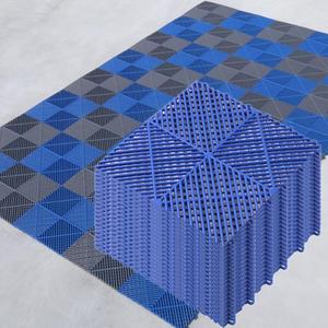 Japard Garage Floor Tiles, 20 Pack Interlocking Flooring Drainage 15.7 x 15.7 inch Covering 34 Sq Ft, Hard Plastic Easy to Install, Outdoor Indoor Basement Parking (Blue)