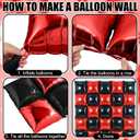 Seenelling Red Black 133 Pcs Graduation Decorations 2026 Set Red Black Balloons Boxes with Letters 2026 Grad Square Foil Balloons Complete Party Supplies for High School College Celebrations