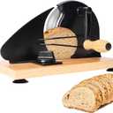 Manual Bread Slicer for Homemade Bread,Even Slicing Thickness-Adjustable Slices,Sourdough Slicer with Scale Lines&SuperStrong SuctionCup Fixation (Black-Guide)