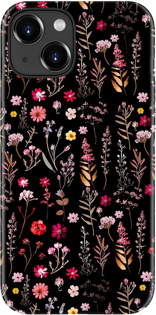 DorisMax for iPhone 15 Case Cute, Preppy Trendy Floral Design