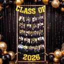 Youyole 2026 Graduation Decorations 59 Inch Wooden Grad Picture Display Frame Decor with Banner and Clips Class of 2026 Standing Picture Frames Graduation Party Supplies for High School College