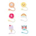 Manna Figural Straw Toppers Kids, 6 pk