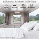 Shreem Linen Microfiber RV Sheet Sets, 70x80 Camper King, White Solid - Fits Mattresses up to 8 Inches Deep, 4 Piece RV Bed Sheets for Campers, Motorhomes, and Travel Trailers