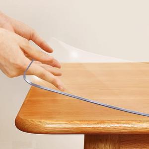 Rectangle 1.5mm Thick Wood Dining Table Protector Cover Mat Clear Plastic Tablecloth Pad Waterproof Wipeable Vinyl Desk Top Mat PVC Coffee Picnic Patio Table Mat Pad Desk Protector Pads 35.4x55 Inch (35.4"x55")