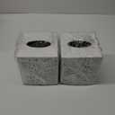 Tioncy 2 Pcs Farmhouse Tissue Box Cover Decorative Tissue Box Holder Square Rustic Metal Holder 3D Raised Rosette Finish Square Dispenser for Bathroom Home Bedroom Office