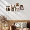 4 x iRahmen 4x6 Picture Frame Set of 4, High Definition Glass Brown Frame, 4 x 6 Wood Rustic Photo Frames for Horizontal or Vertical Display Tabletop and Wall Mounting