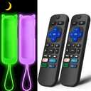 (2+2 Packs) Replacement Remote for Roku TV with Soft Protective Silicone Cover(Glow in The Dark), Universal Remote for TCL Roku/Hisense Roku/Sharp Roku/Onn Roku/Element Roku/Philips Roku Smart TV