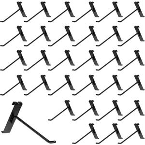 6 Inch Gridwall Hooks, Grid Panel Hanging Hooks for Retail, Home, and Workspace Organization, Displays, and Storage Solutions(40Pack,Black)
