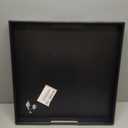 Bam & Boo 20" x 20" x 2" Square Natural Bamboo Ottoman Tray with Handles, Black