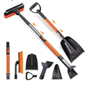 Tlingsd 42'' Ice Scraper and Extendable Snow Brush for Car Windshield with with Foam Grip and 360° Pivoting Brush Head Snow Scraper,Snow Pushing Plate, Pivoting Snow Broom