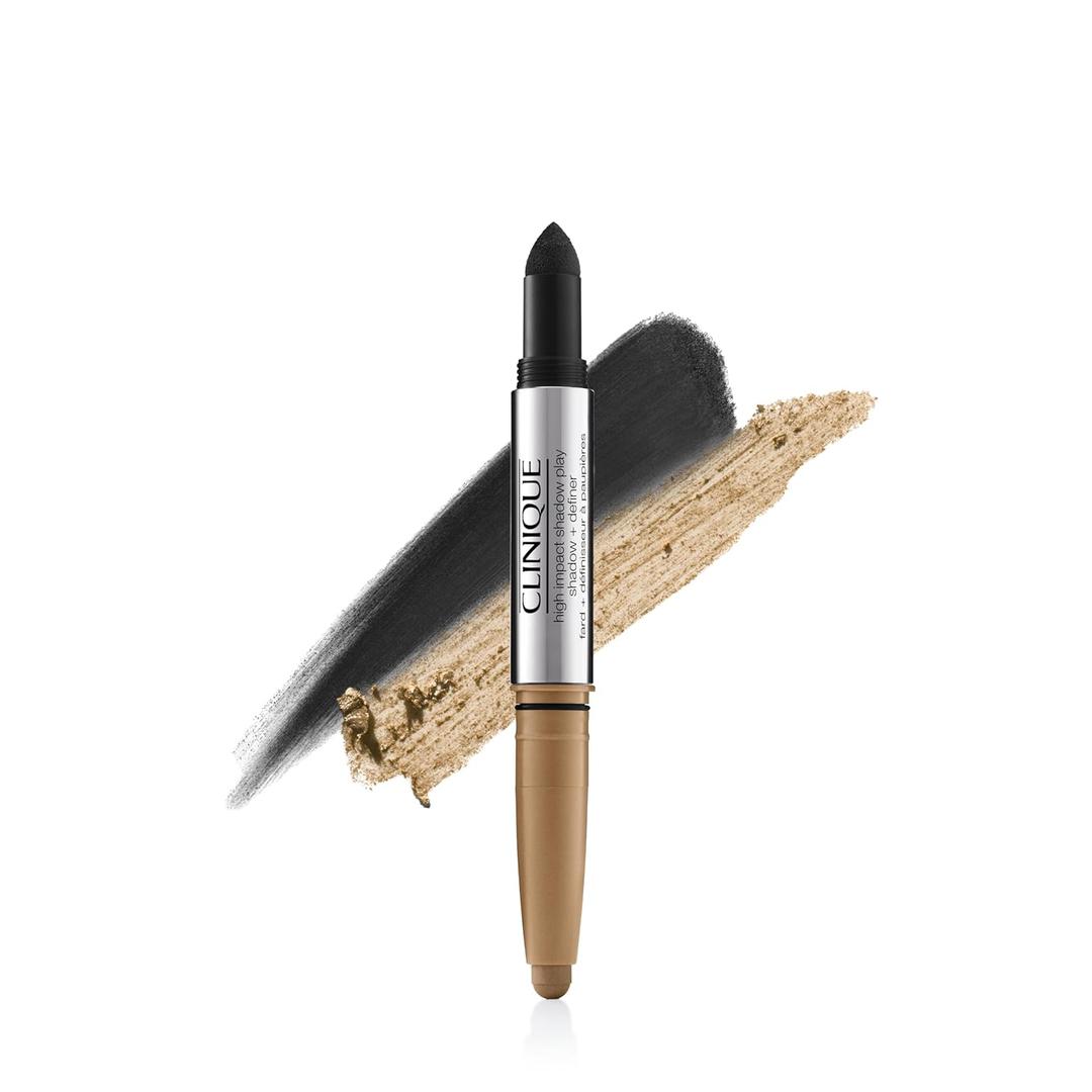 Clinique High Impact Shadow Play Shadow + Definer | Eyeliner + Eyeshadow | Crease Proof, Water Resistant + Safe For Sensitive Eyes (01 Champagne And Caviar)