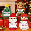 Funny Handmade Crochet Christmas Decorations,Cute Christmas Tree Santa Claus Snowman Deer Ornaments Decor with Card,Best White Elephant Gifts for Adult Kids,Unique Stocking Stuffers Idea for Women Men