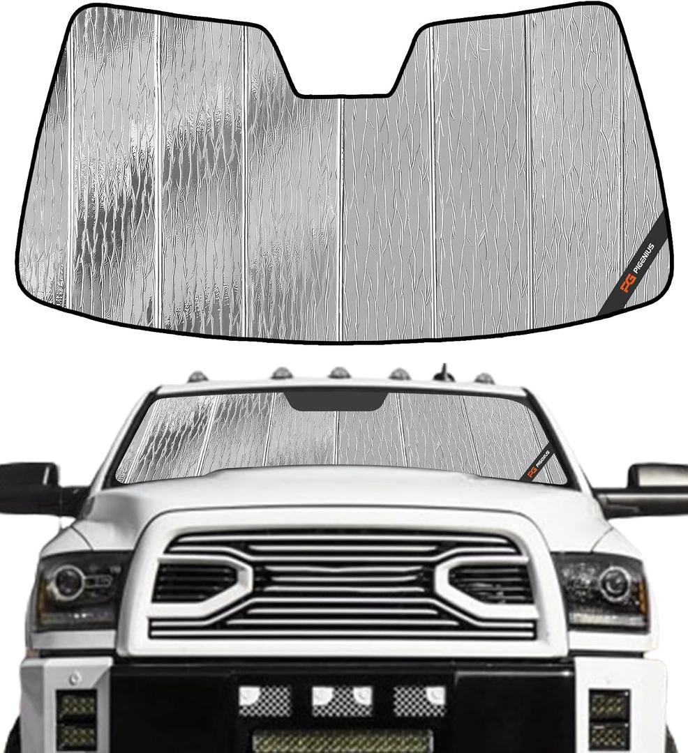 Pigenius Windshield Sun Shade for Dodge Ram 2500/3500 2010-2018 Front Window Sunshade - AstraGuard