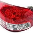 PIAOYUE- For 2007 2008 2009 2010 2011 2012 Toyota Yaris Halogen Tail Light Tail Lamp Left Driver Side Chrome Housing Clear and Red Lens