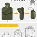 COOFANDY Mens Packable Rain Jacket Lightweight Waterproof Raincoat with Hood Outdoor Rain Gear Travel Hiking Cycling (Green, XXXL)